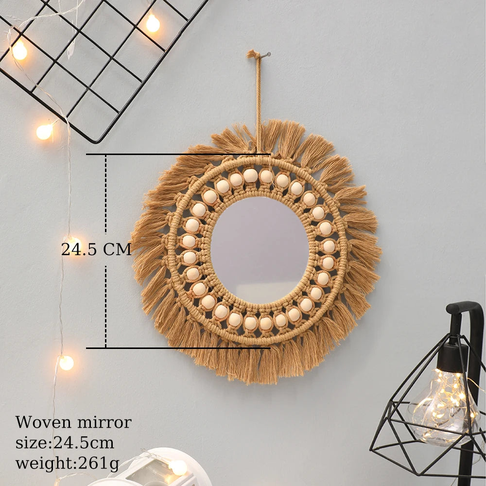 Round Woven Wall Mirror