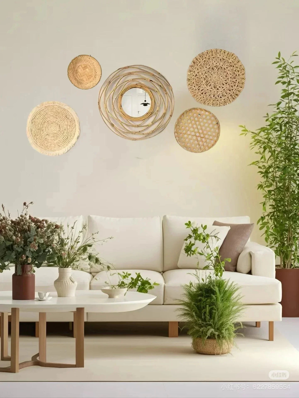 Straw Woven Wall Hanging Set