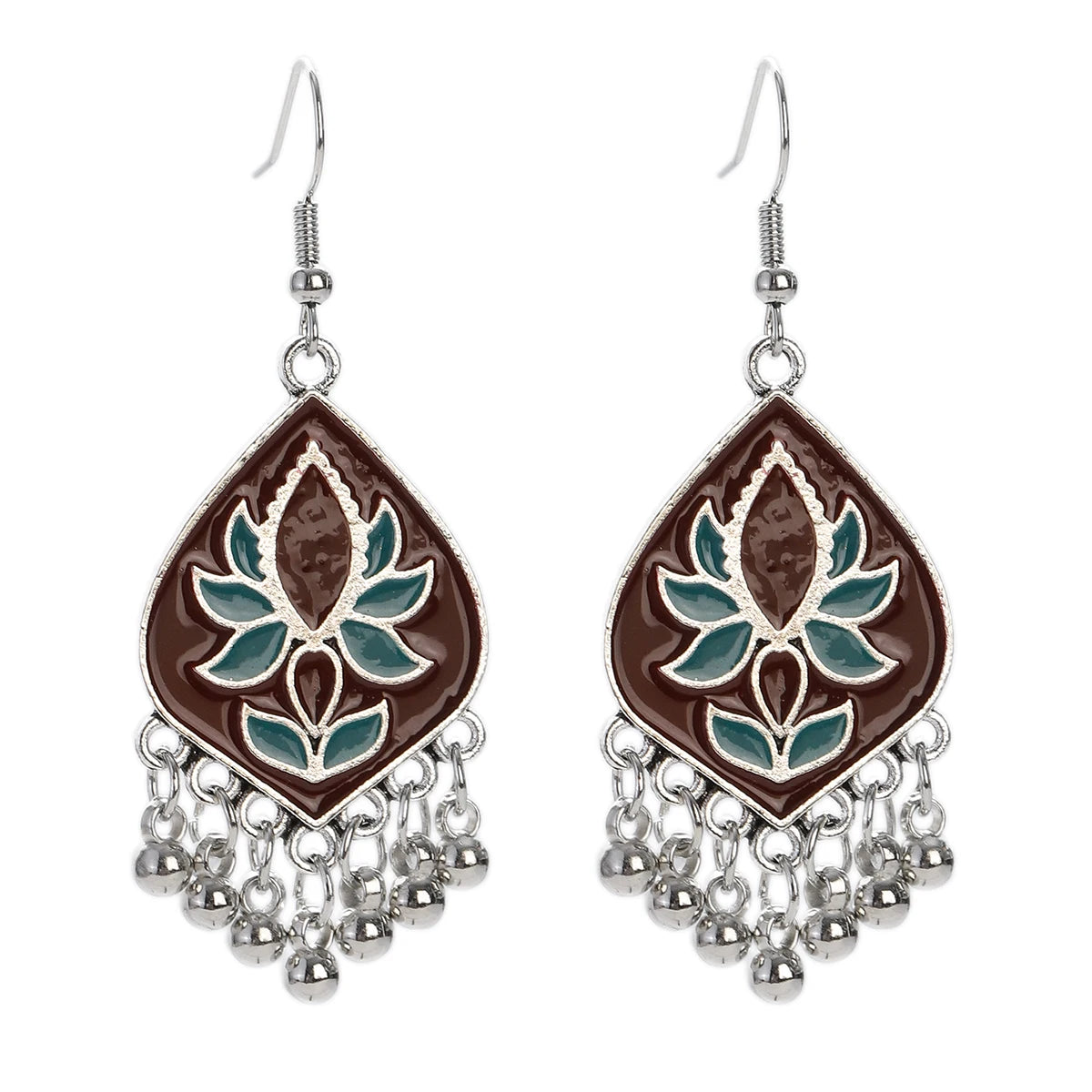 Floral Tassel Drop Earrings