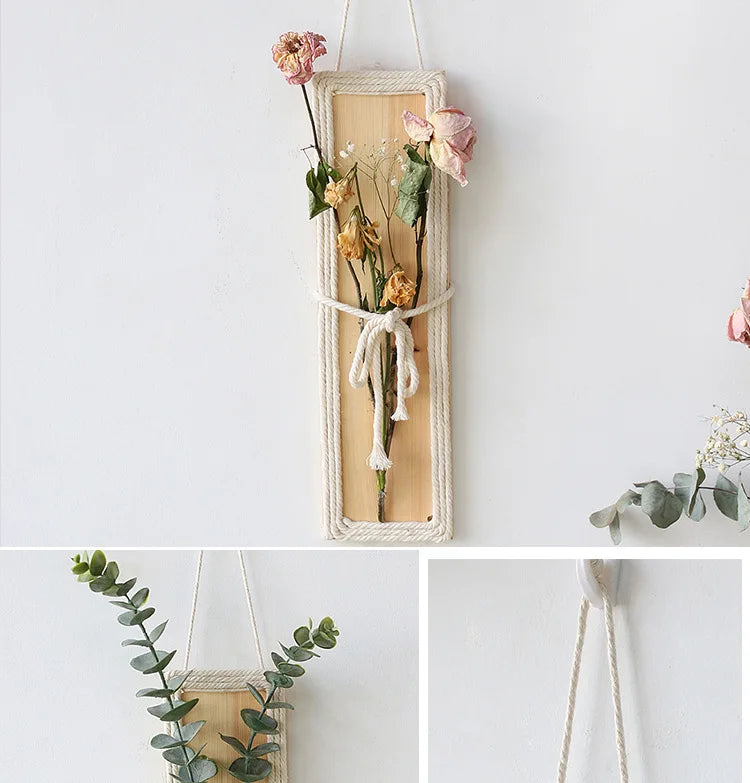 Bohemian Woven Rope and Wood Wall Hanger