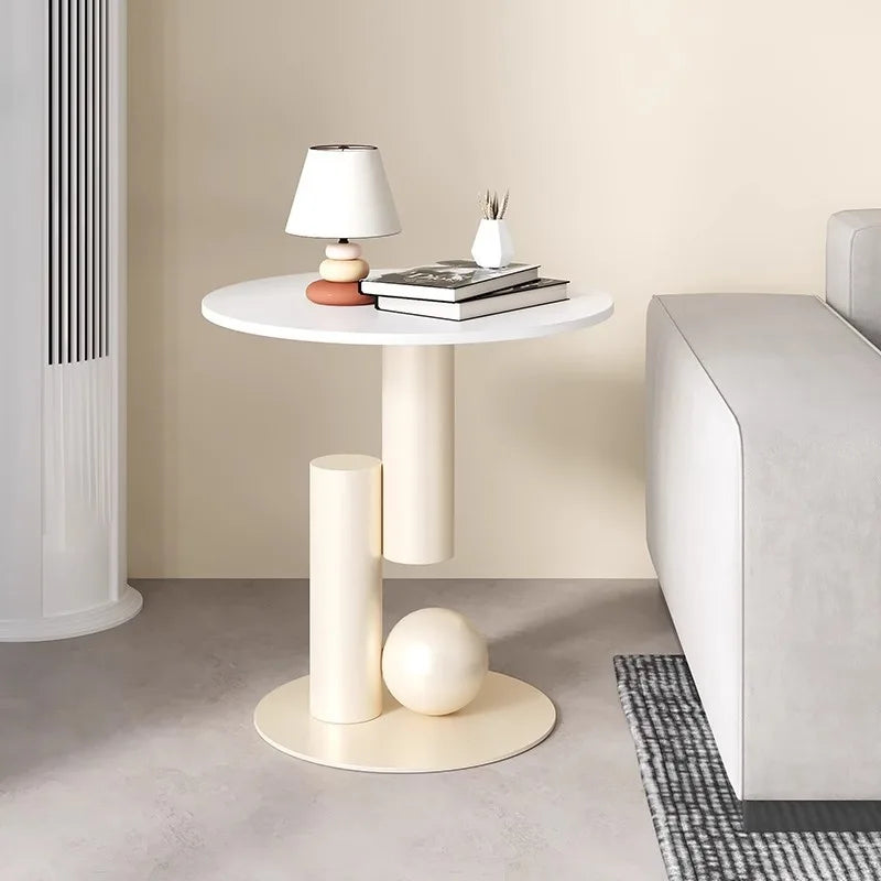 Round Metal Coffee Table with Storage