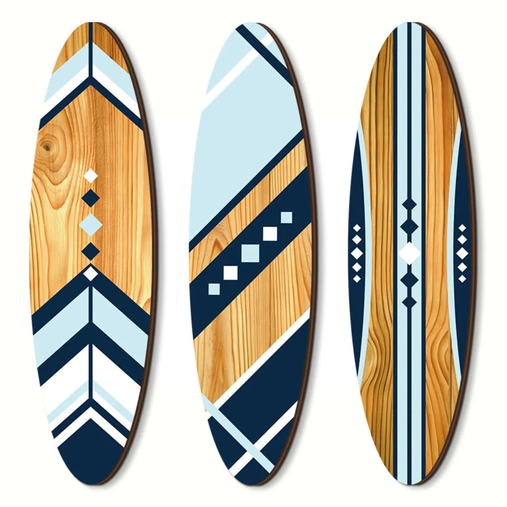 Set of 3 Tropical Surfboard Wall Decor