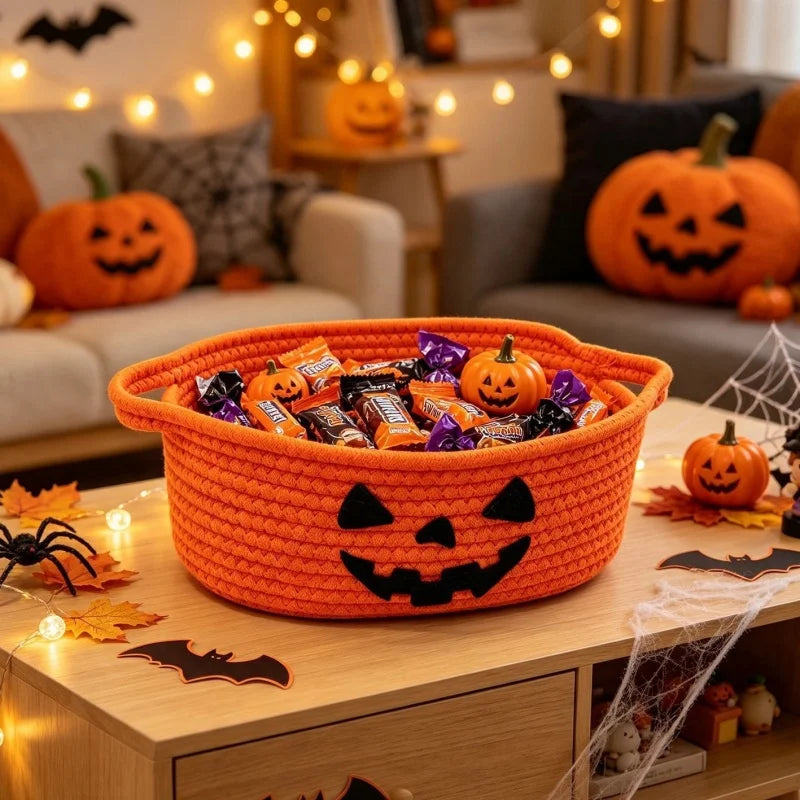 Pumpkin Cotton Rope Storage Basket