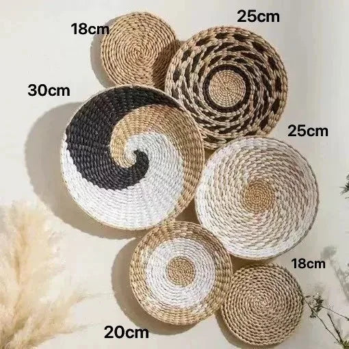 Straw Woven Wall Hanging Set