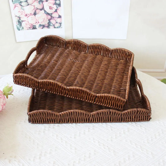 Woven Rattan Serving Tray