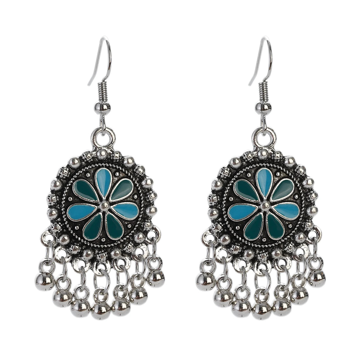 Floral Tassel Drop Earrings