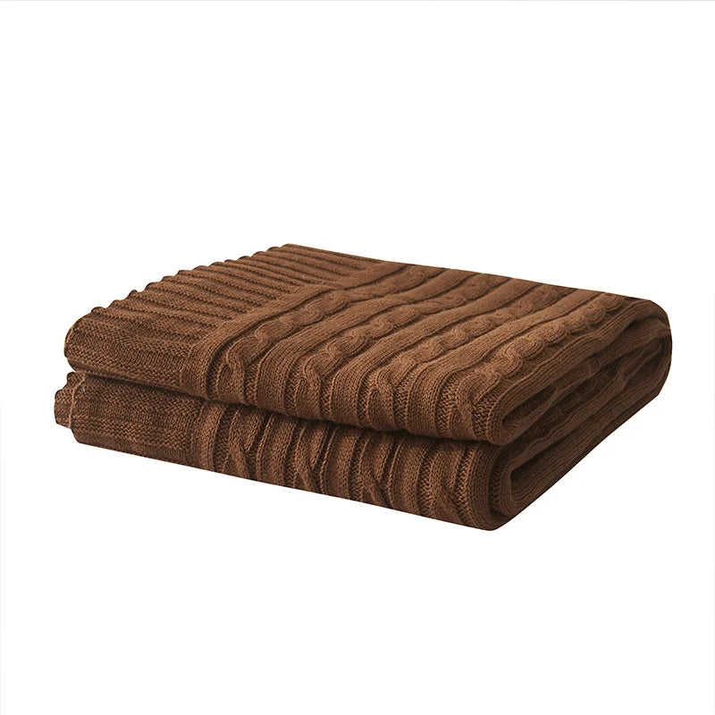Cotton Cable-Knit Throw Blanket