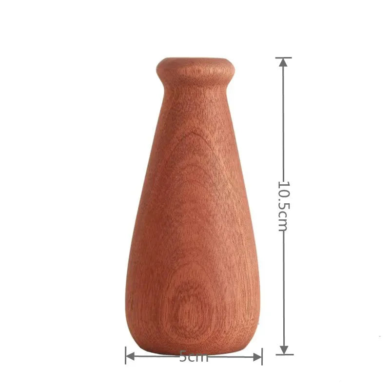 Wooden Flower Vase With Solid Wood Flowers