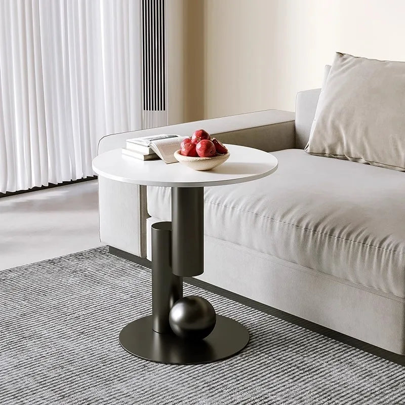 Round Metal Coffee Table with Storage