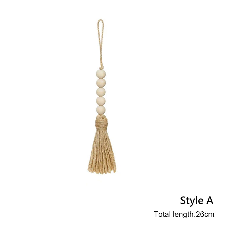Wood Bead Tassel Garland