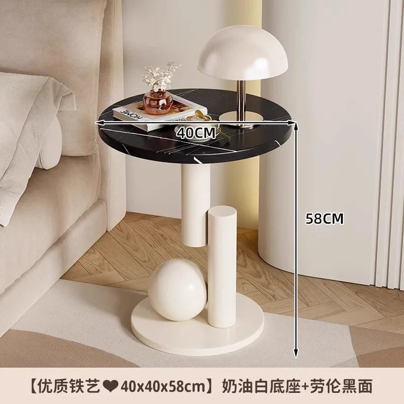 Round Metal Coffee Table with Storage