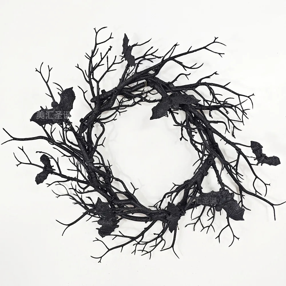 Bat and Black Branch Wreaths For Front Door