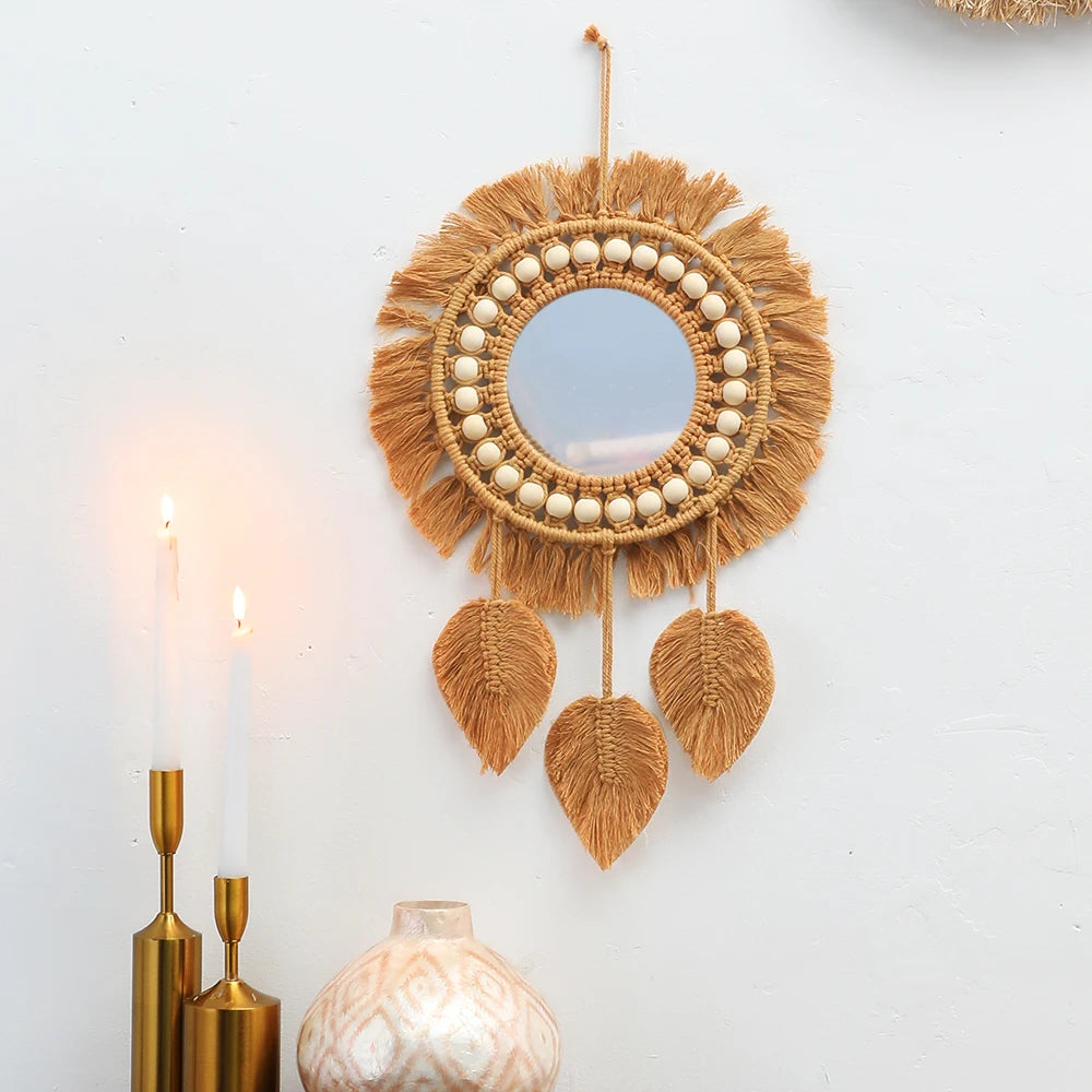 Round Woven Wall Mirror