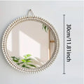 Mirror Decorated with Wooden Beads