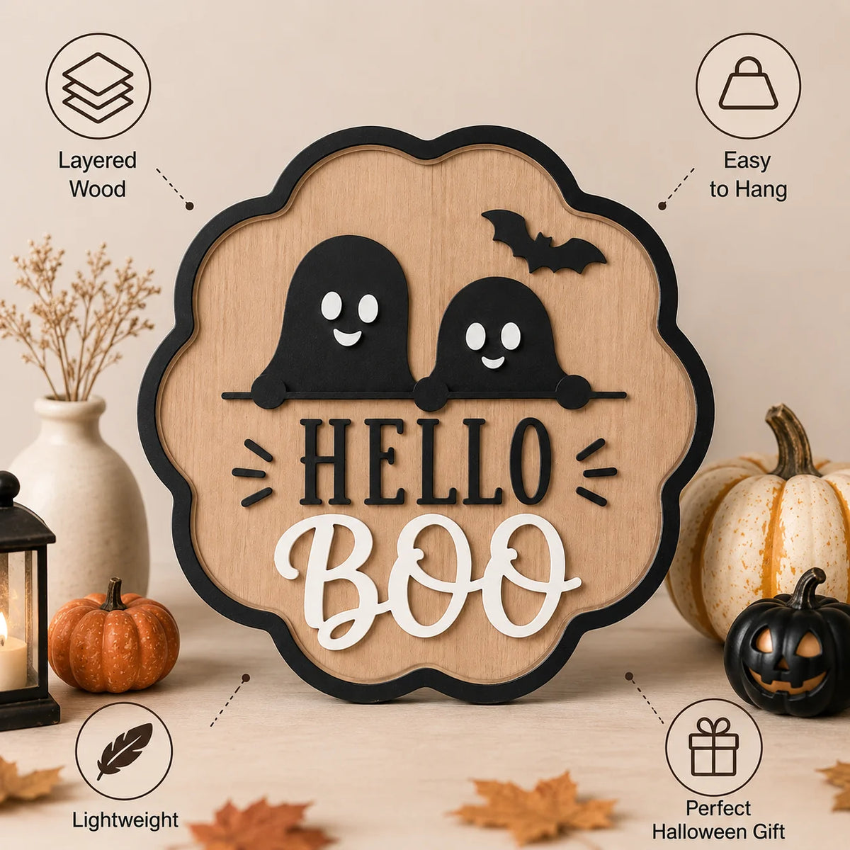Personalized Cursive Halloween Wooden Name Sign