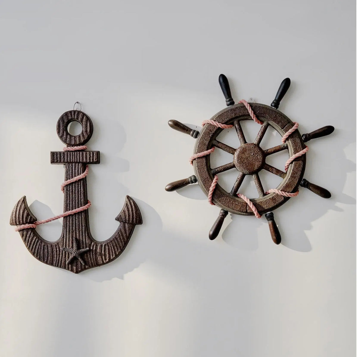 Handcrafted Distressed Mediterranean Wooden Ship Wall Hangings