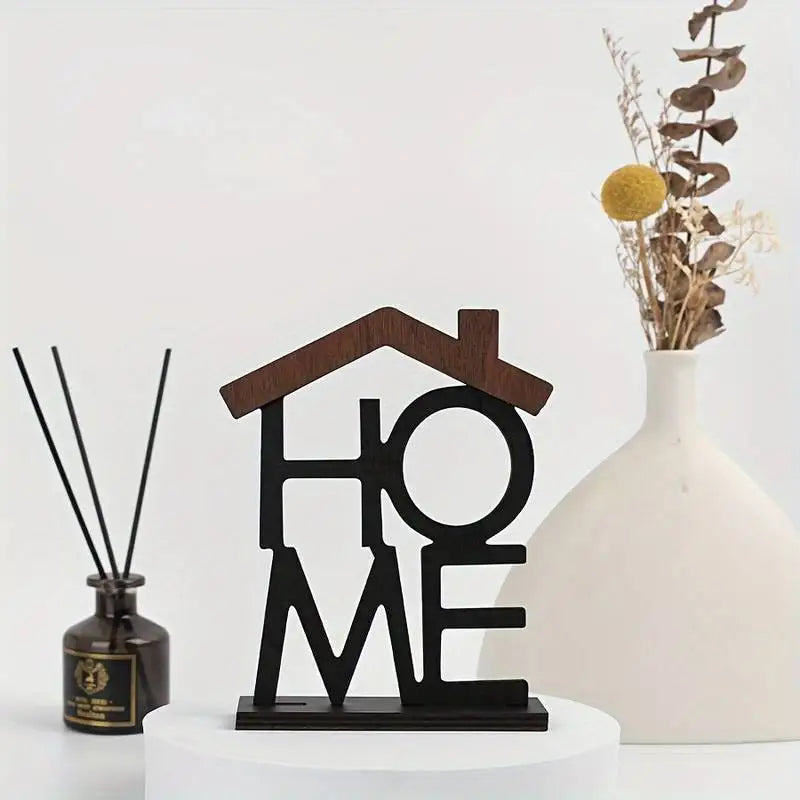 Wooden House-Shaped Home Ornament