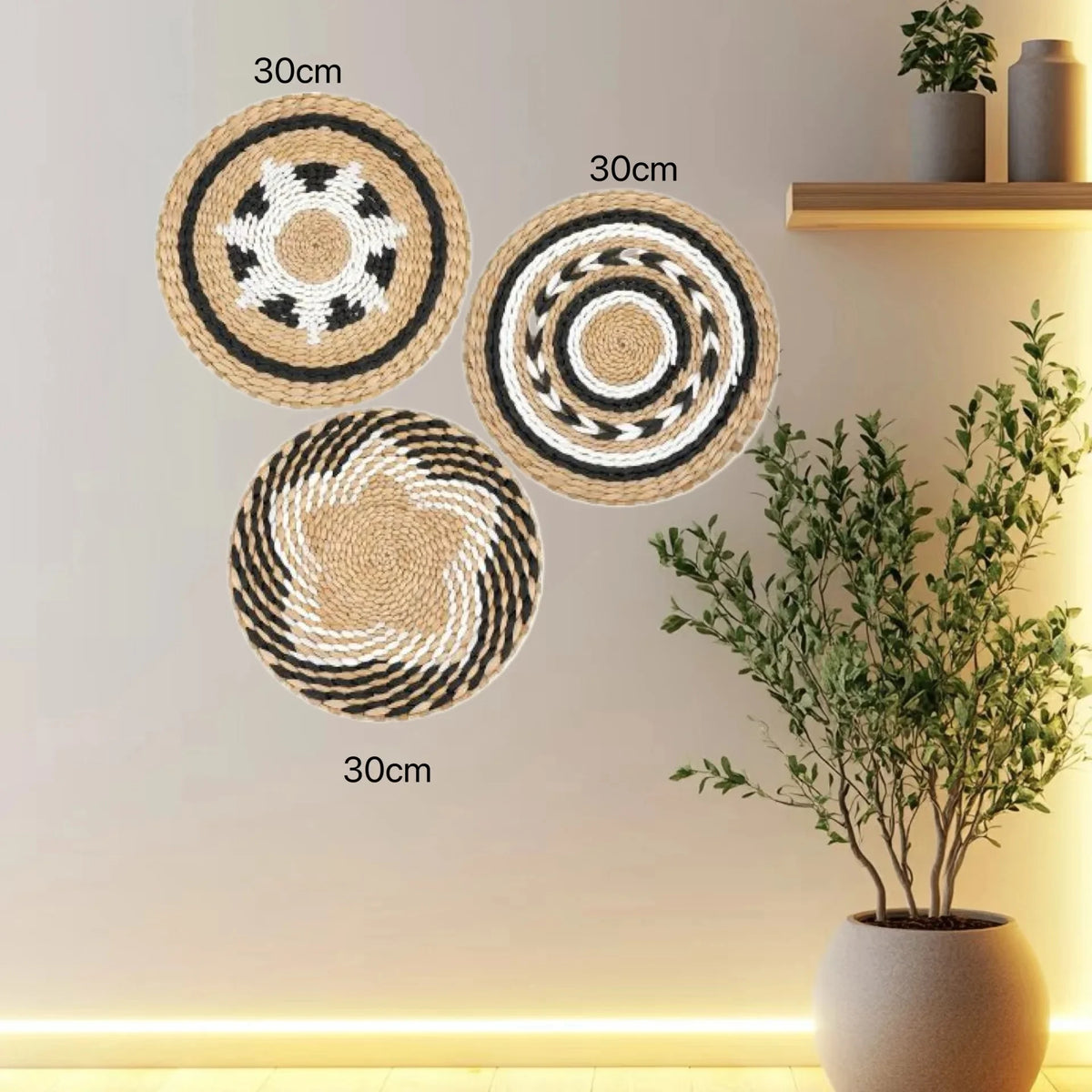 Straw Woven Wall Hanging Set