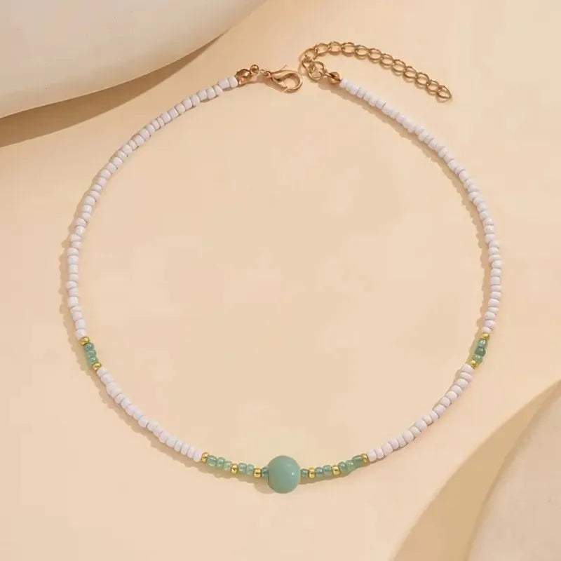 Green Geometric Pendant Necklace