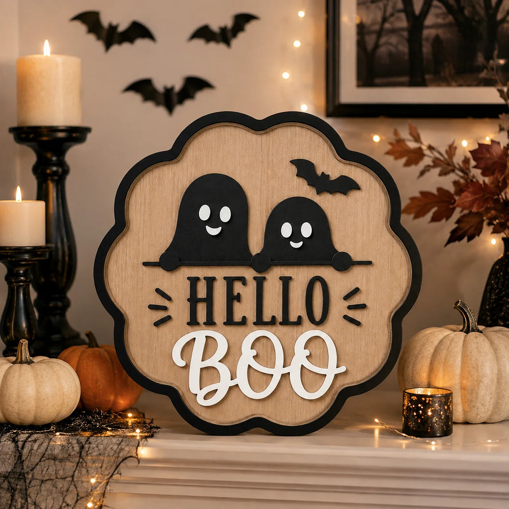 Personalized Cursive Halloween Wooden Name Sign