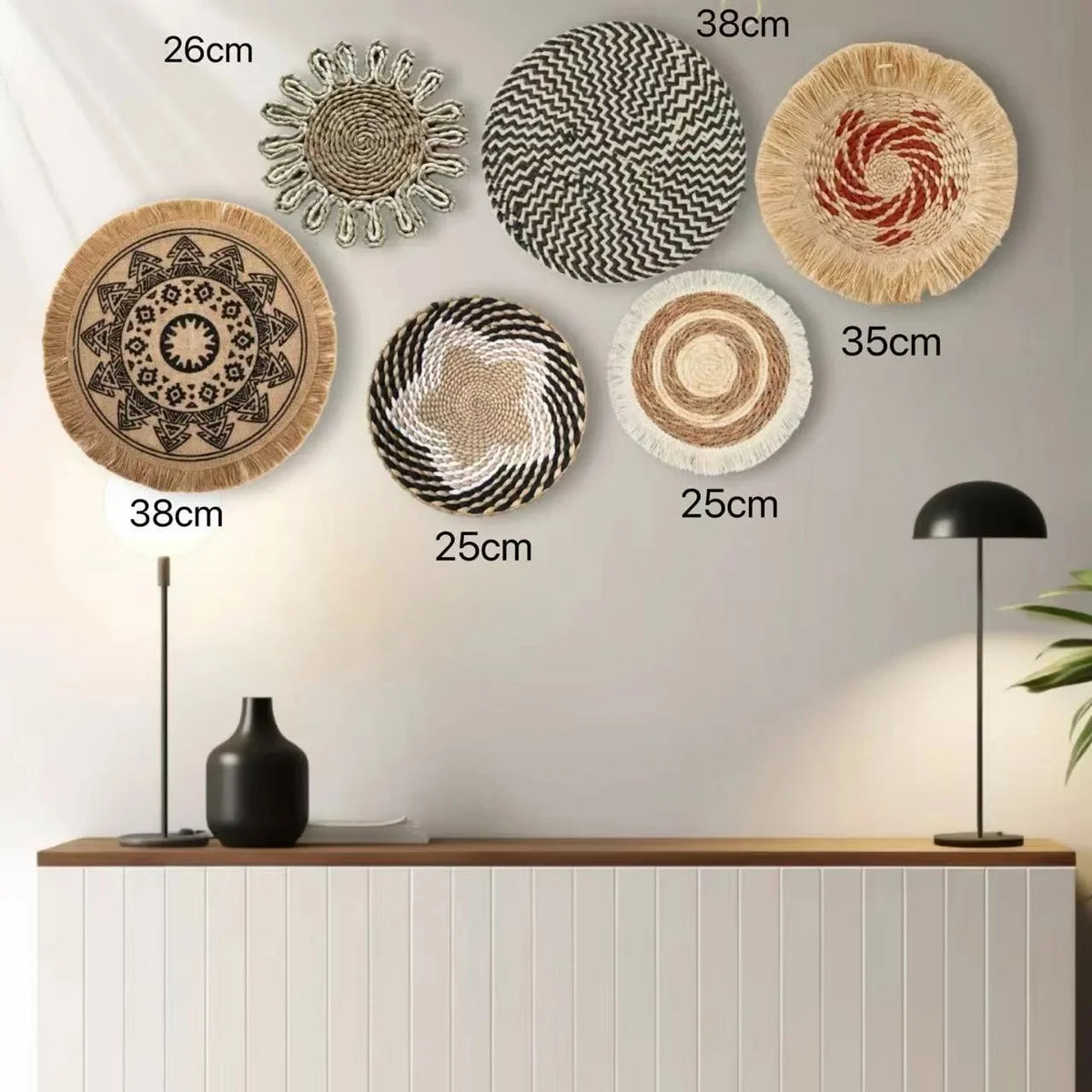 Straw Woven Wall Hanging Set