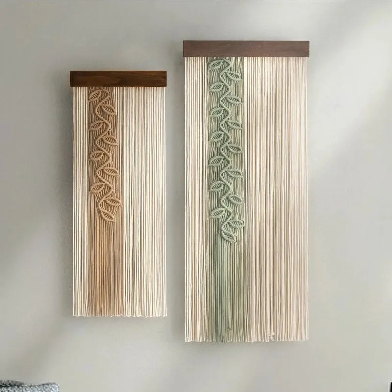 Bohemian Woven Leaf Tassel Wall Tapestry