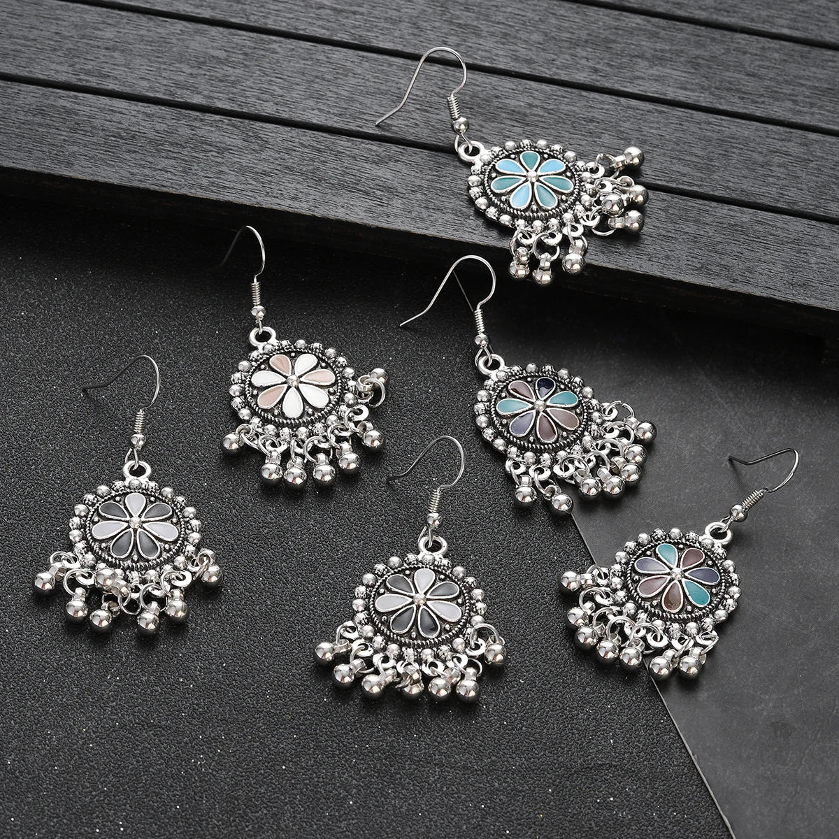 Floral Tassel Drop Earrings