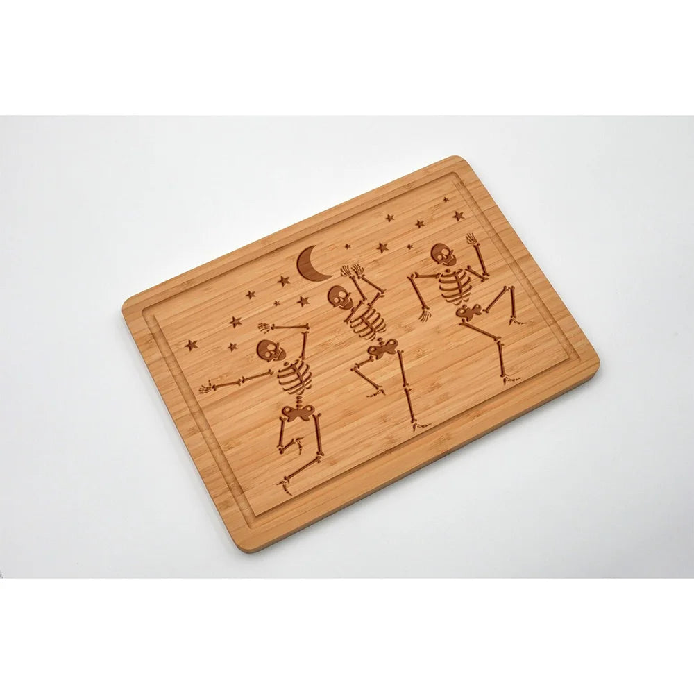 Dancing Skeleton Bamboo Cutting Board
