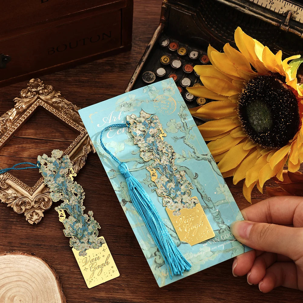 Vintage Hollow Metal Bookmark with Long Tassel