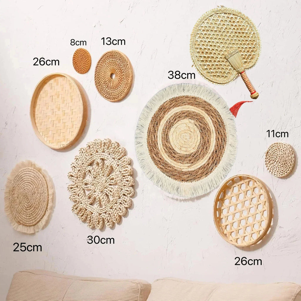 Straw Woven Wall Hanging Set