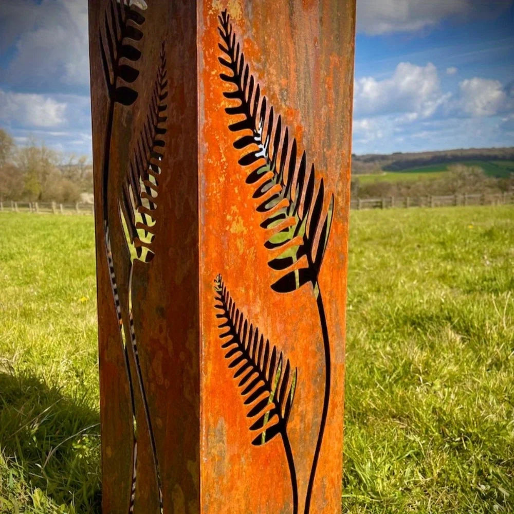 Rusty Metal Fern Garden Column