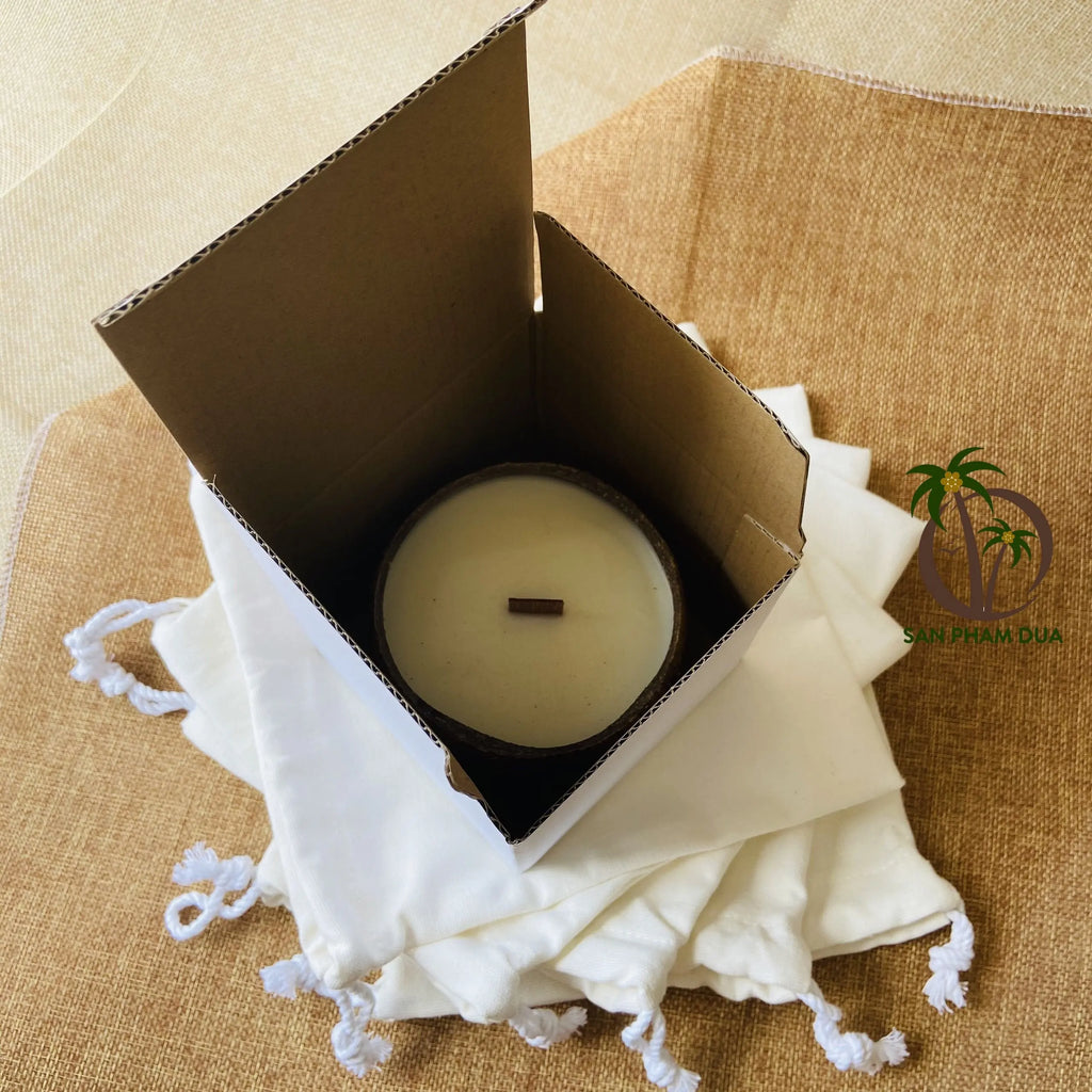 Handmade Coconut Shell Lavender Candle