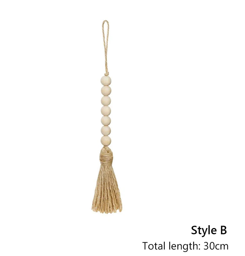 Wood Bead Tassel Garland