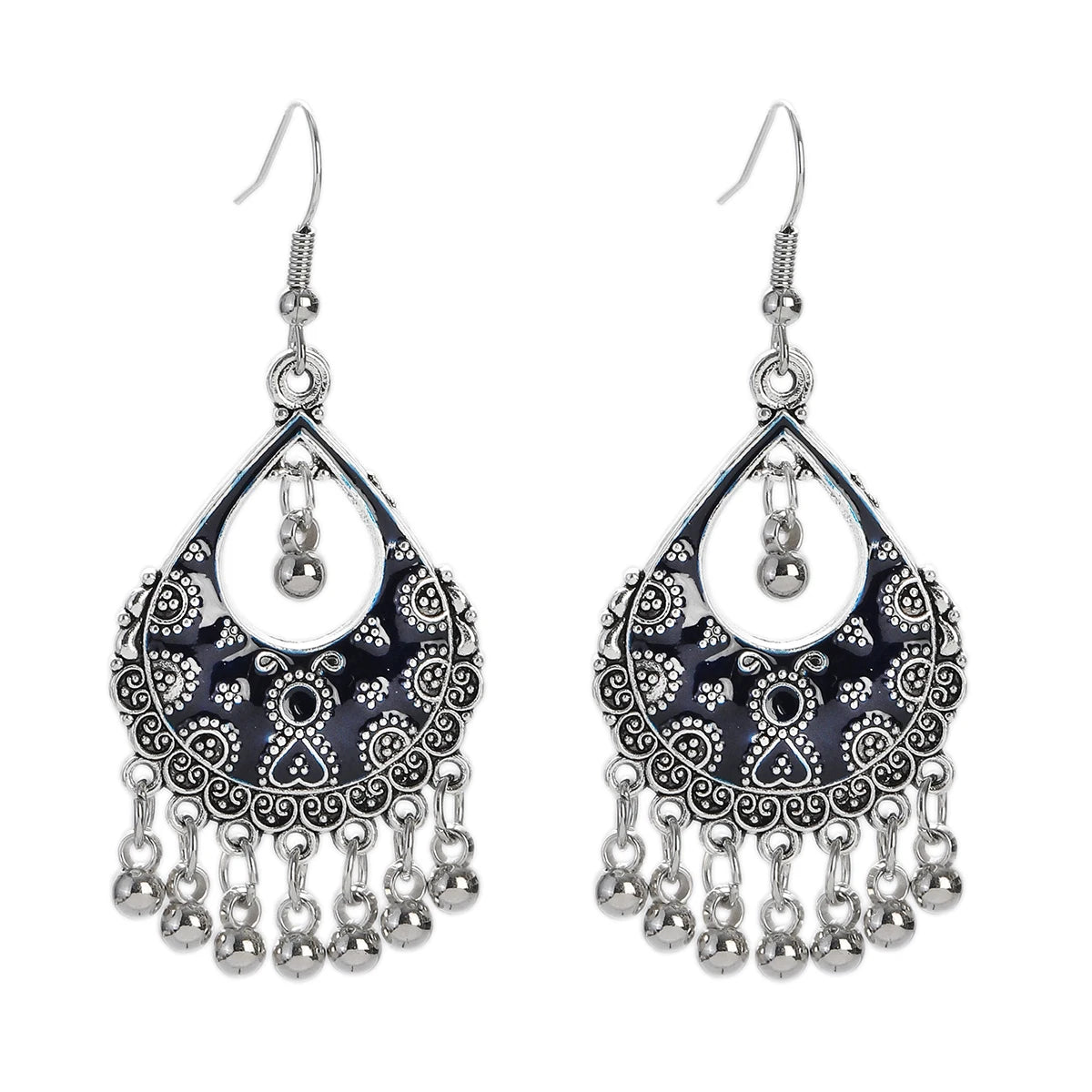 Floral Tassel Drop Earrings