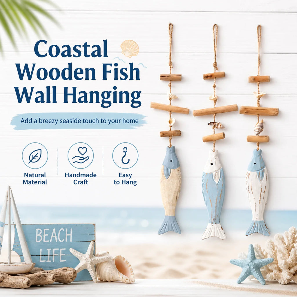 Handmade Coastal Fish Wall Hanging