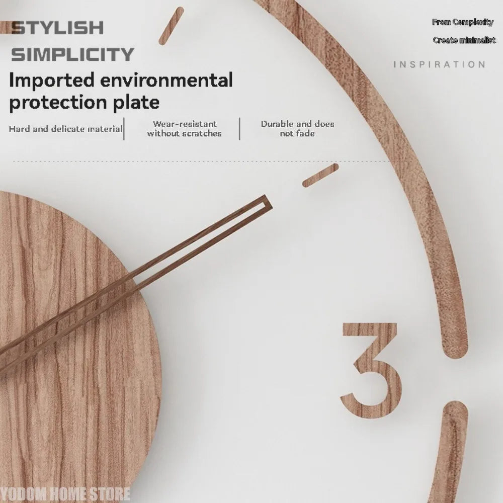 Solid Wood Silent Luxury Nordic Simple Quartz Clock