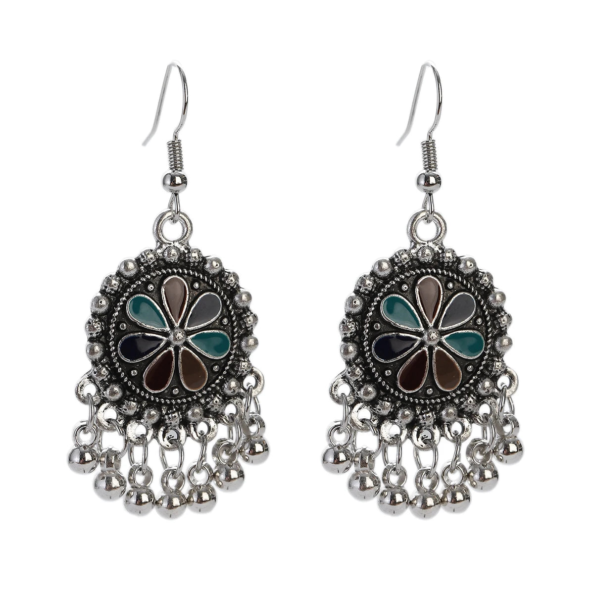Floral Tassel Drop Earrings