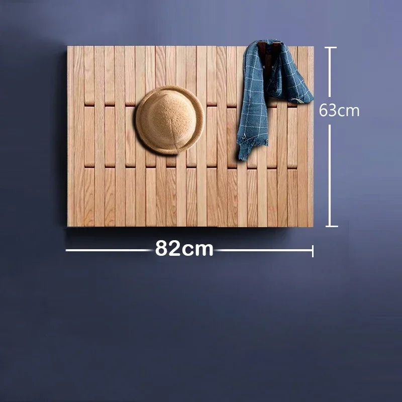 Solid Cherry Wood Wall-Mounted Retractable Coat & Hat Rack
