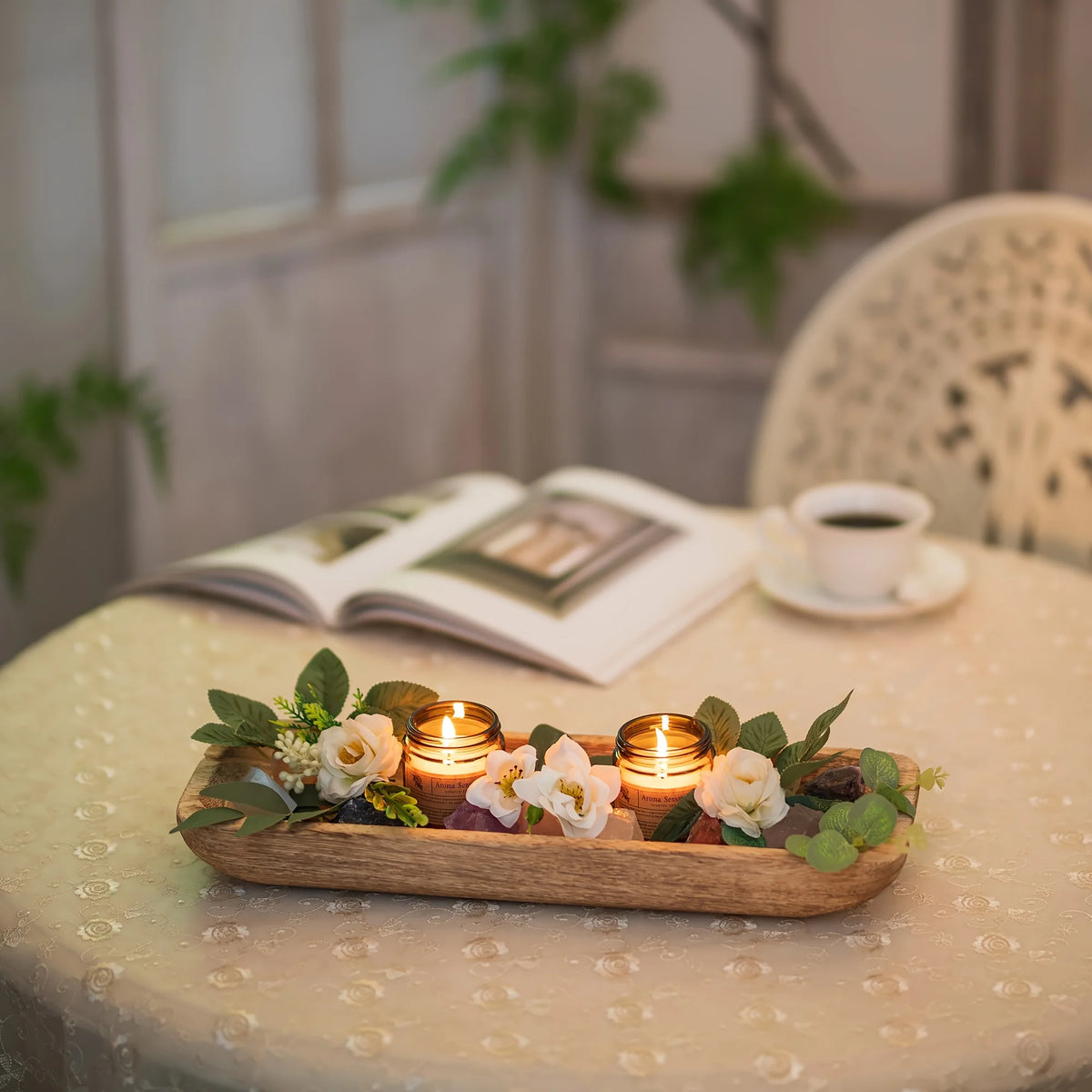 Handcrafted 16-Inch Decorative Wooden Tray/Bowl