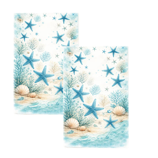 Ocean Print Kitchen Towels, Set of 2