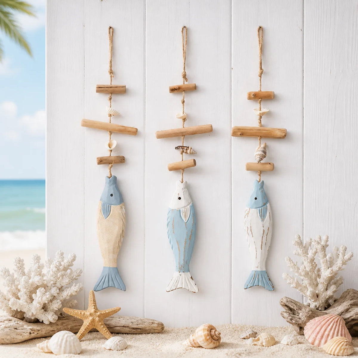 Handmade Coastal Fish Wall Hanging