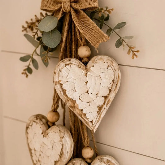 Hanging Wooden Heart Decor