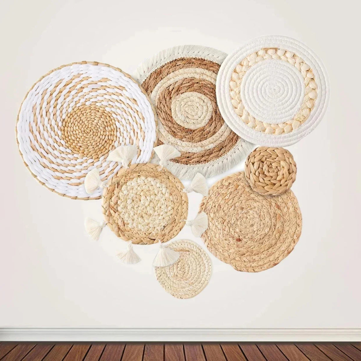Straw Woven Wall Hanging Set