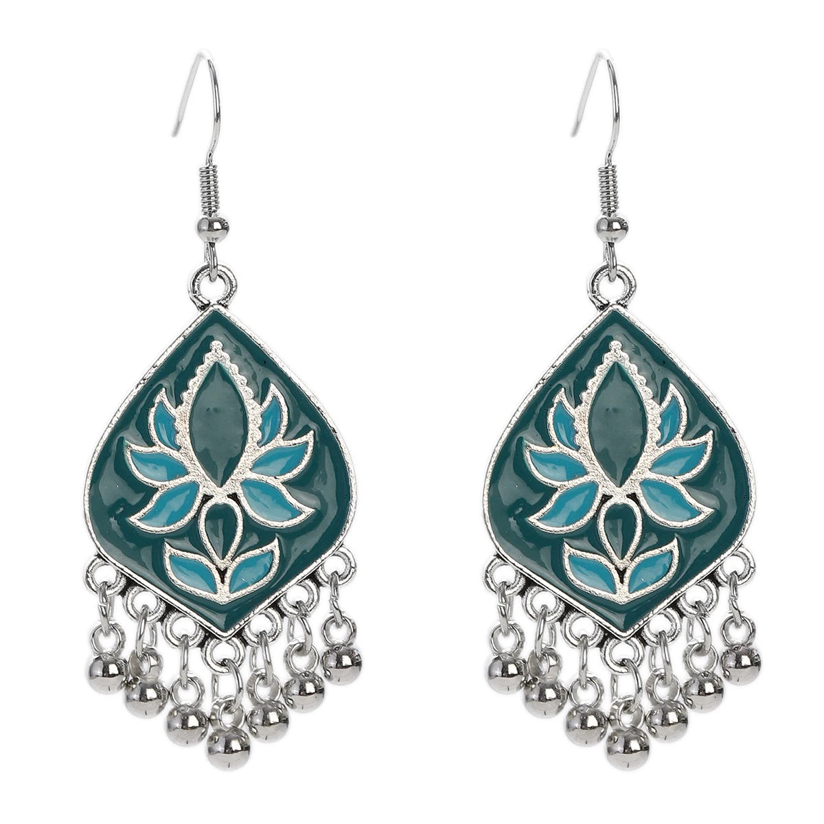 Floral Tassel Drop Earrings