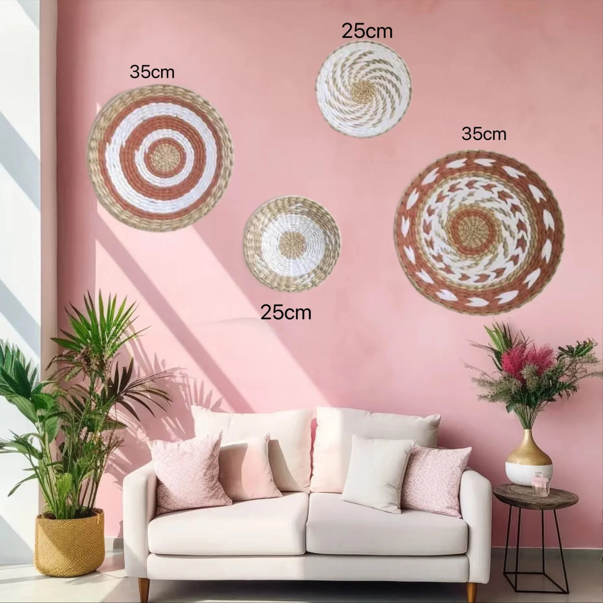 Straw Woven Wall Hanging Set