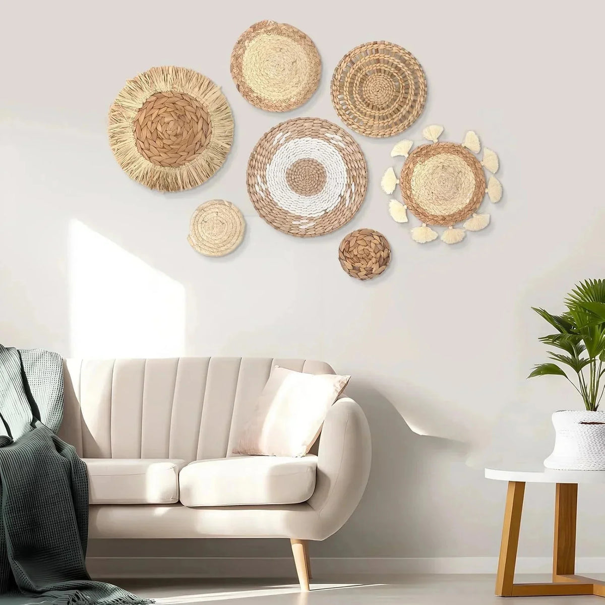 Straw Woven Wall Hanging Set