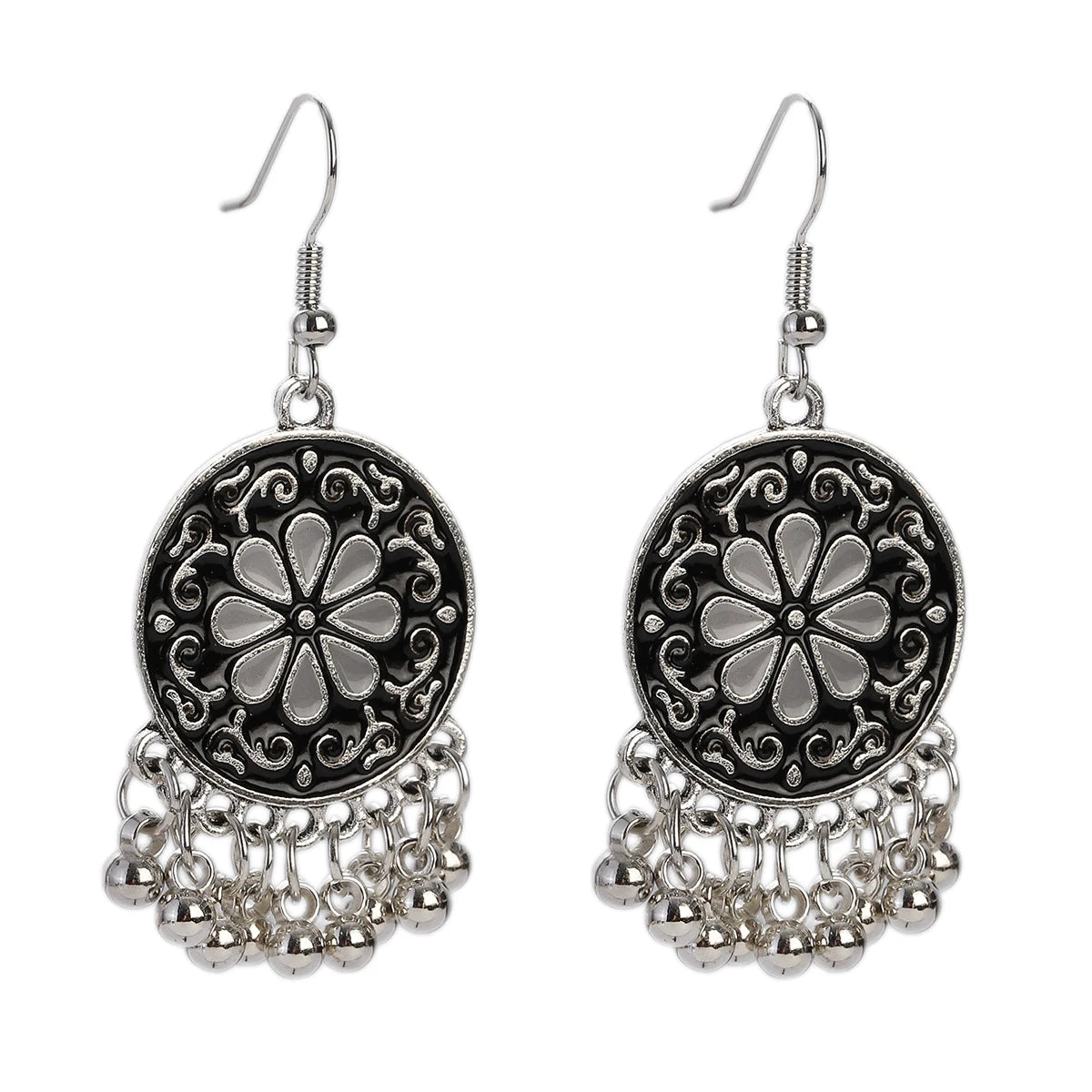 Floral Tassel Drop Earrings