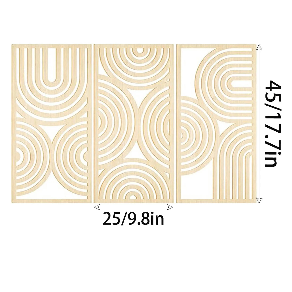 3pcs Wooden Abstract Wall Art Deco