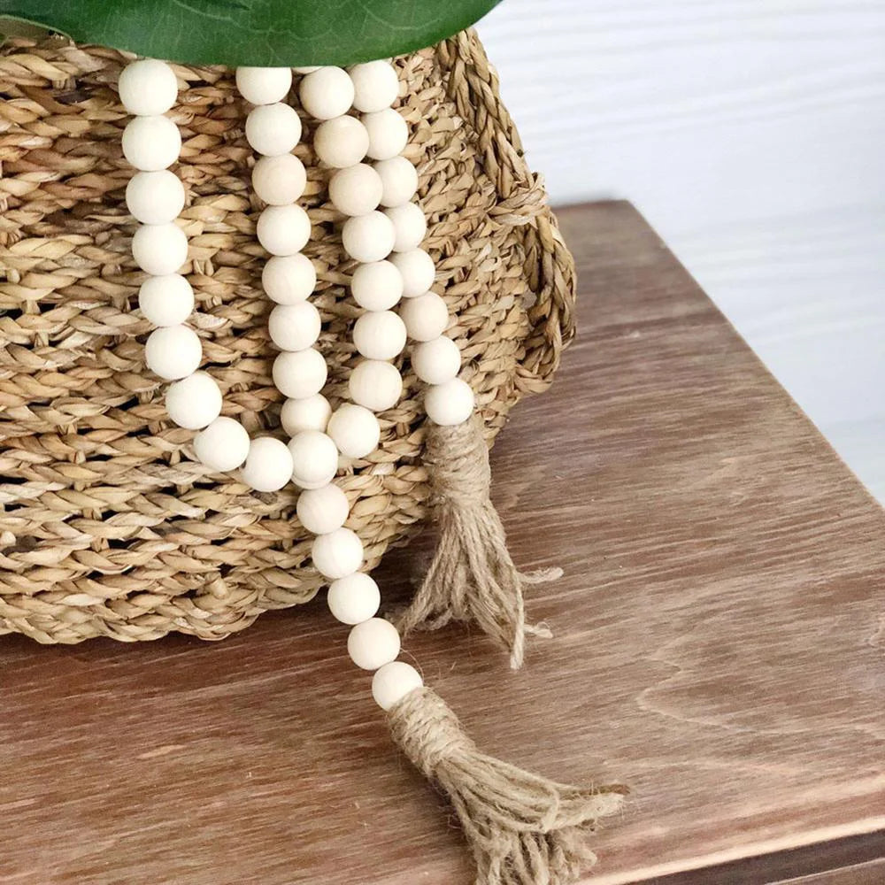 Wood Bead Tassel Garland