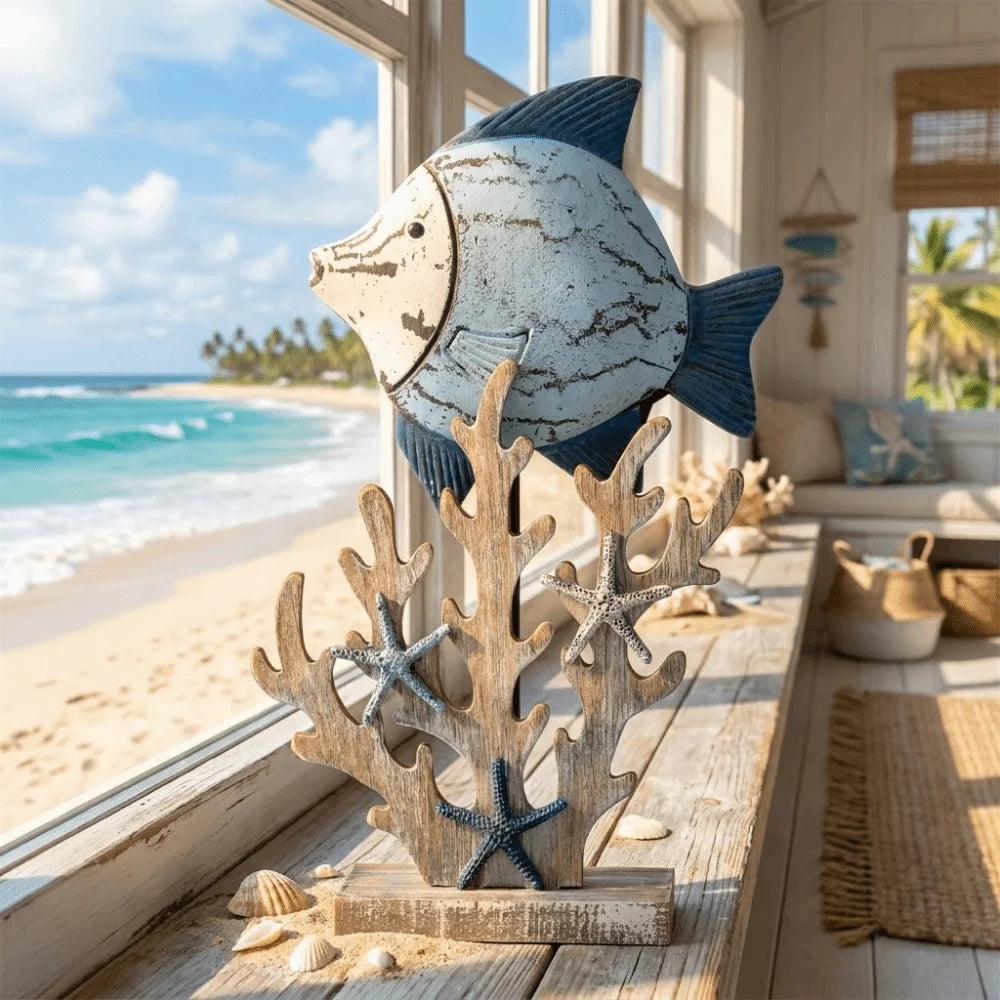 Handmade Wooden Ocean Animal Figurines
